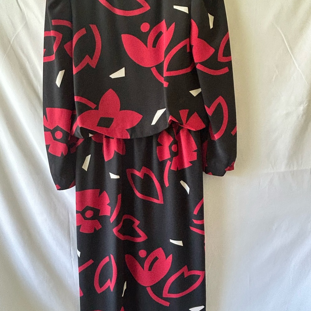 Sasson Jeans Black and Red Bishop Sleeve Dress
